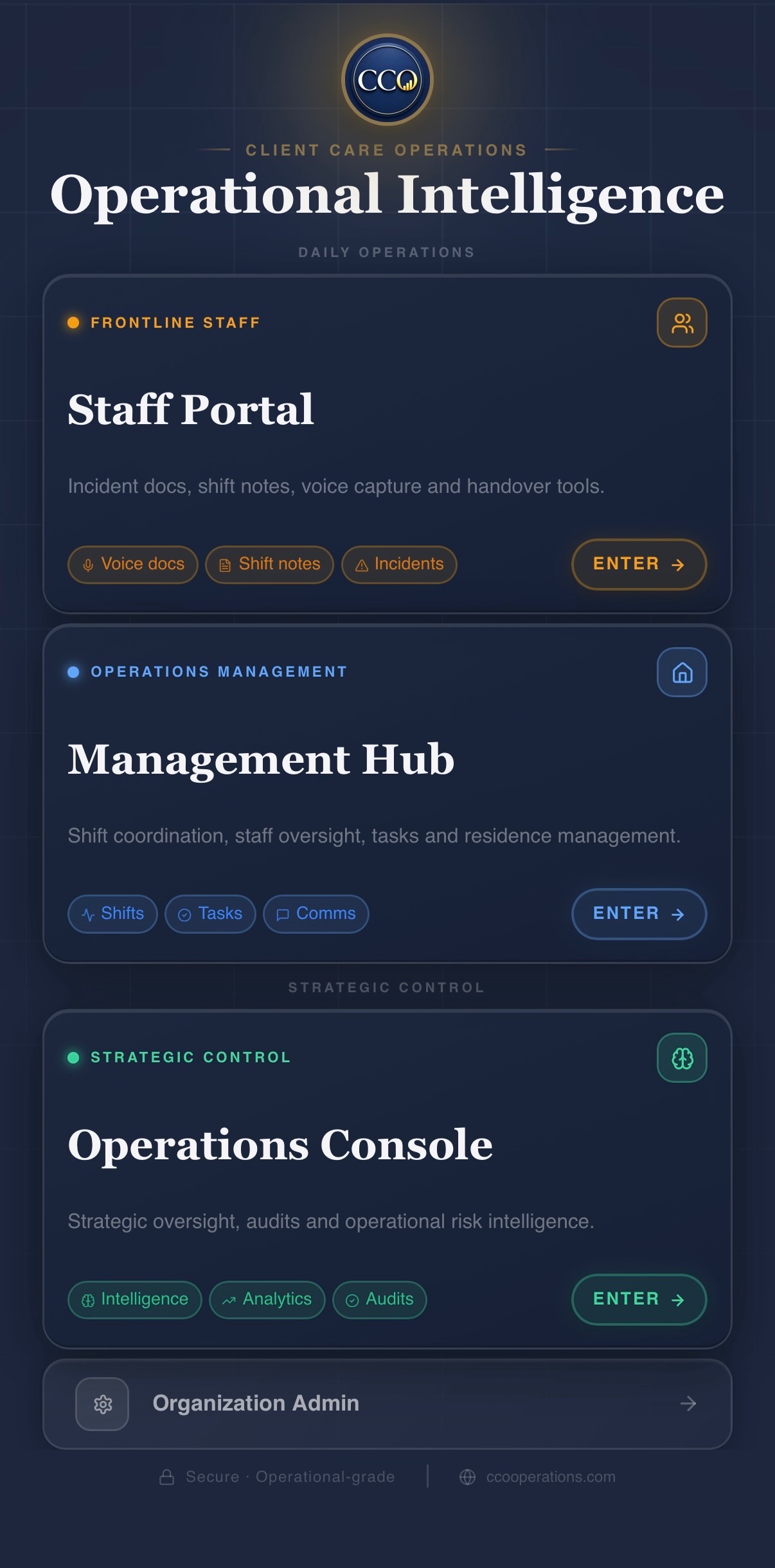 CCO Intelligence Engine interface preview
